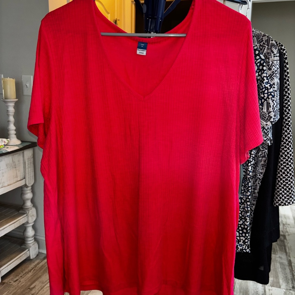 Old Navy Red Boxy Short Sleeve Tee